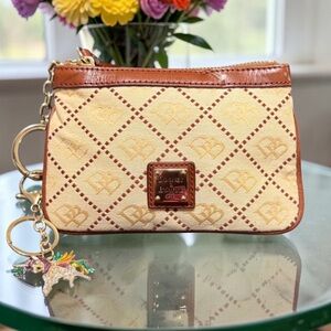 Dooney & Bourke Cream and Brown wristlet